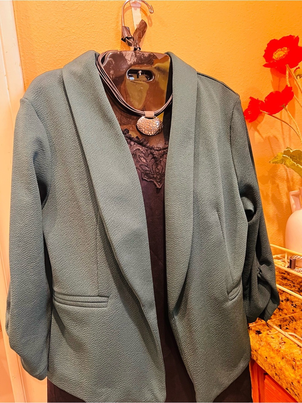 Maurices Teal Open-Front Blazer Jacket